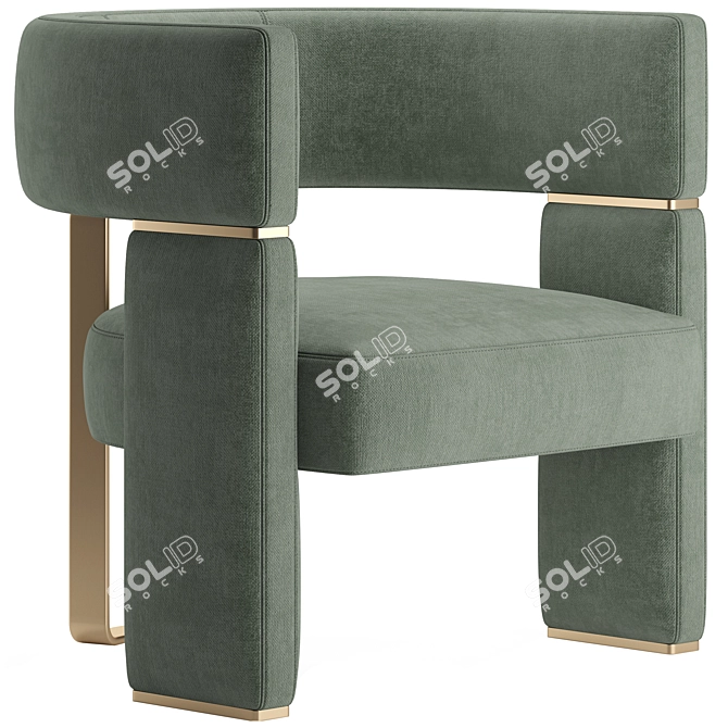 Fendi Casa Margaret: Elegant Armchair for Luxurious Comfort 3D model image 4