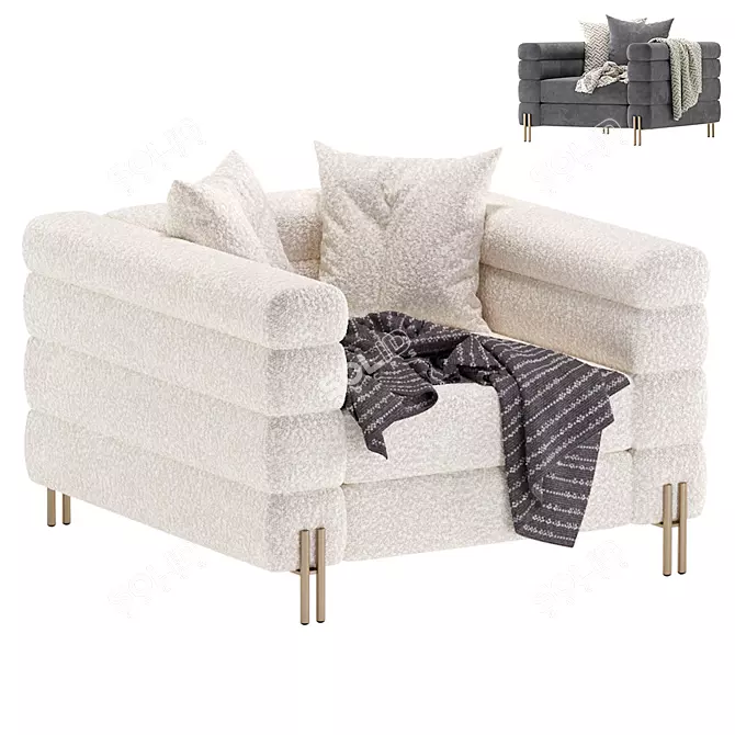 Elegant York Chair Set 3D model image 1