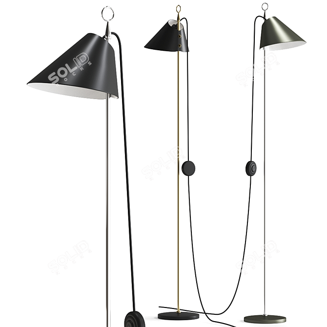 Elegant Monachella Floor Lamp 3D model image 1