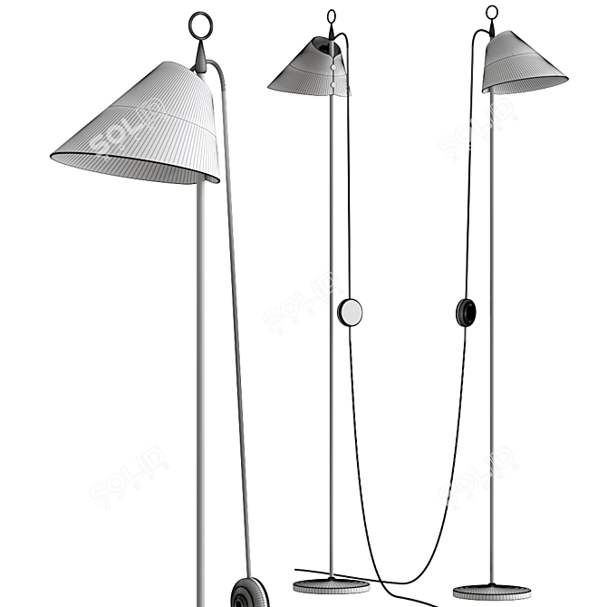 Elegant Monachella Floor Lamp 3D model image 2