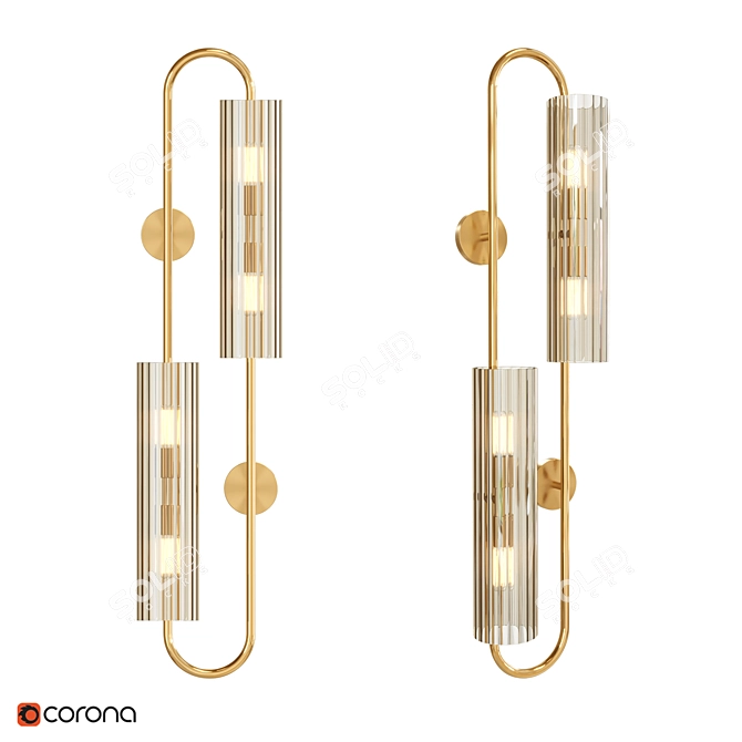 Elegant Cylinder Wall Sconce 3D model image 1