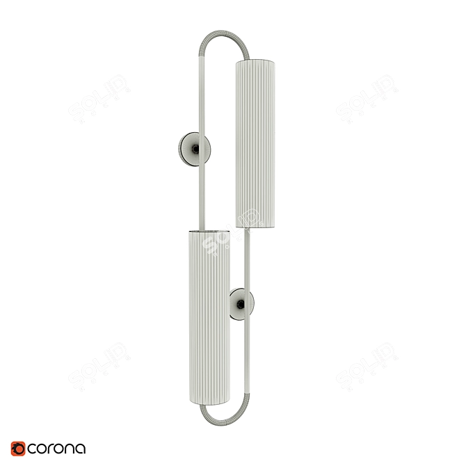 Elegant Cylinder Wall Sconce 3D model image 4