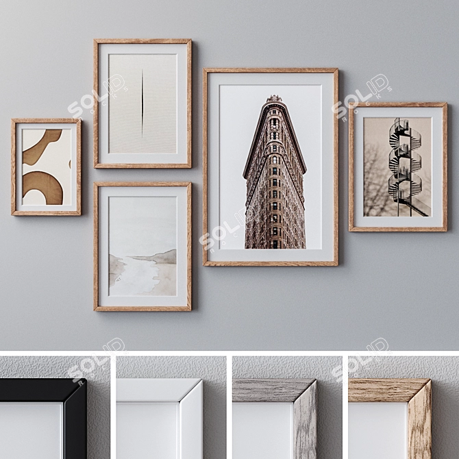 Multi-Frame Set: Vintage Wall Paintings 3D model image 1