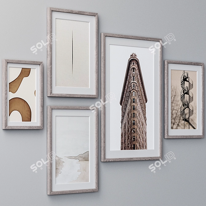 Multi-Frame Set: Vintage Wall Paintings 3D model image 2