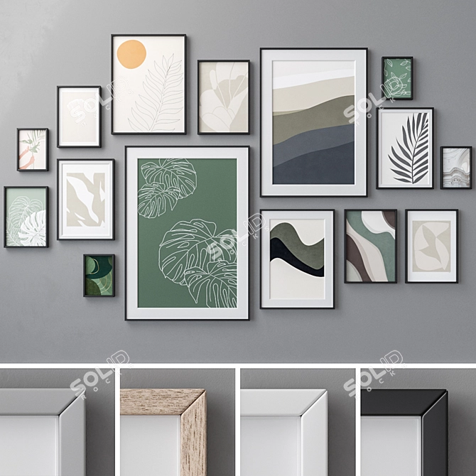 Elegant Wall Art Set: 1629 3D model image 1