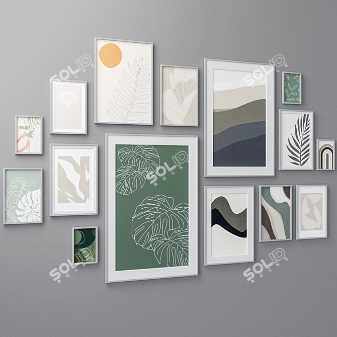 Elegant Wall Art Set: 1629 3D model image 2