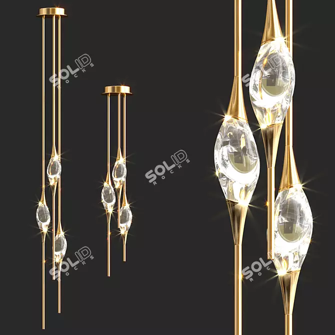 Elegant Il Pezzo Mancante Chandelier 3D model image 1