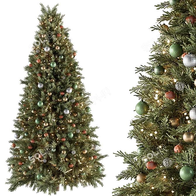 Festive Outdoor Christmas Tree 3D model image 1