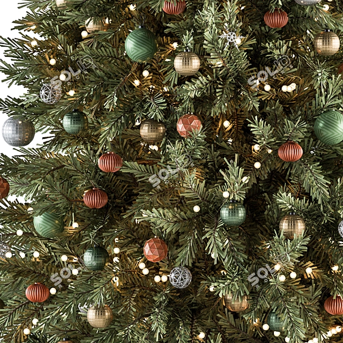 Festive Outdoor Christmas Tree 3D model image 3