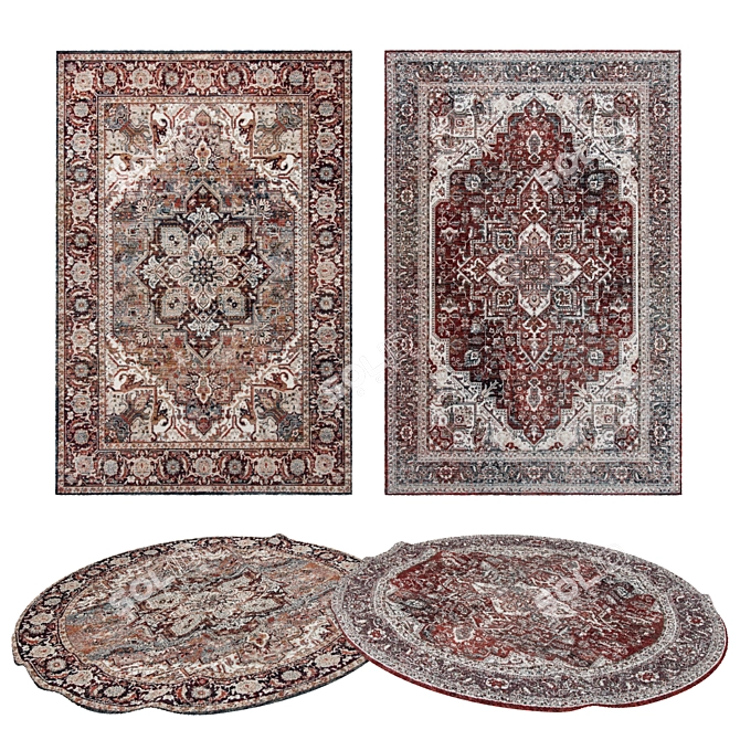 Versatile Set of 8 Rugs for Stunning 3D Renders 3D model image 1