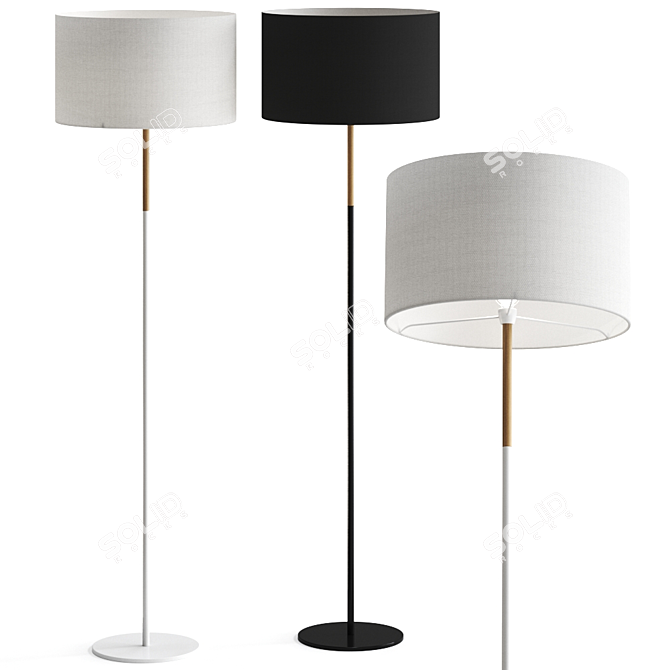 Elegant Haag Floor Lamp 3D model image 1