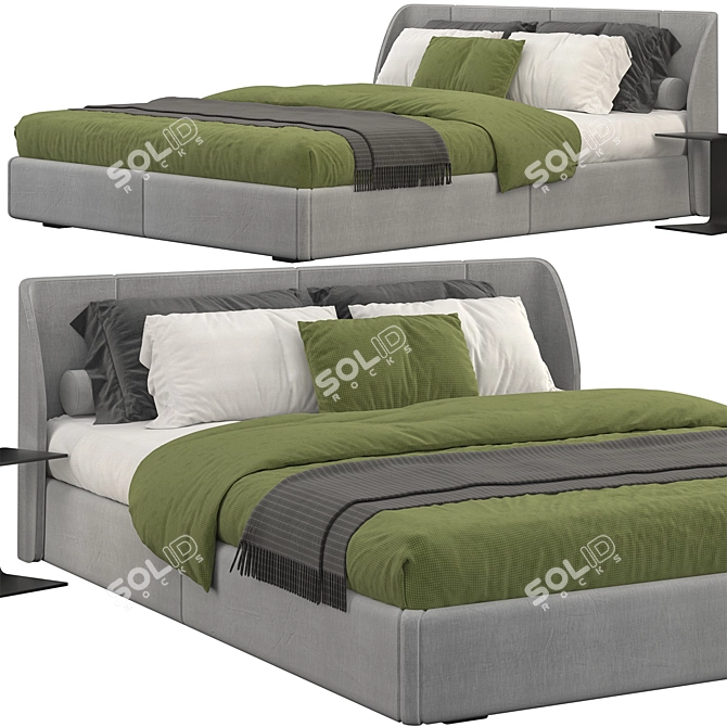 Elegant Minotti Reeves Bed 3D model image 2