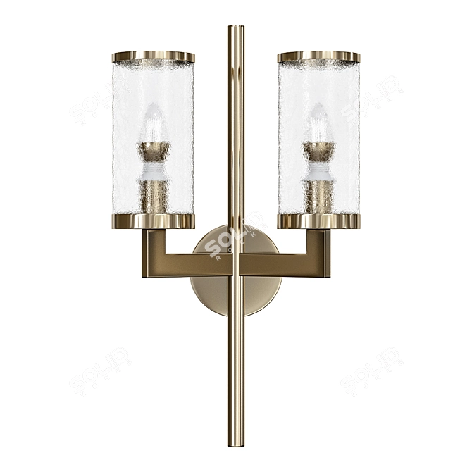 K&W Liaison Double Arm Sconce 3D model image 1