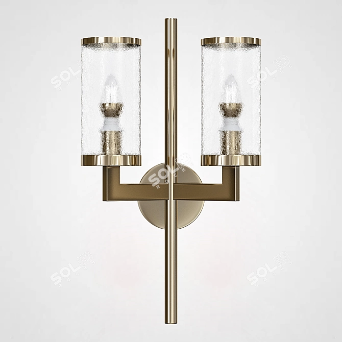 K&W Liaison Double Arm Sconce 3D model image 3