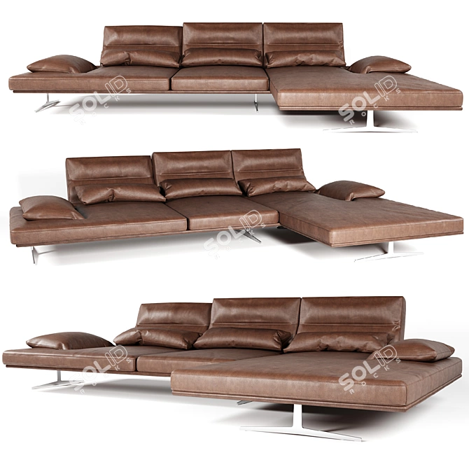 Modern Loft Sectional Sofa 3D model image 1