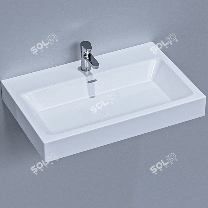 Laufen Wall Hung Wash Basin: Sleek Design, Reliable Quality 3D model image 2