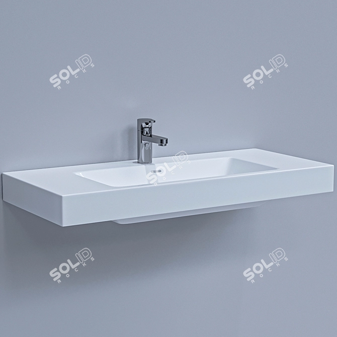 Laufen Wall Hung Wash Basin: Sleek Design, Reliable Quality 3D model image 3