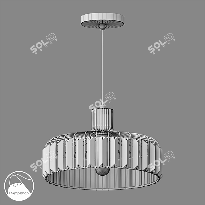 Elegant Glass Edge Chandelier 3D model image 2