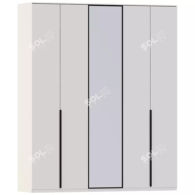 Minimalist Mirrored Wardrobe | H 2850mm x L 2400mm 3D model image 2