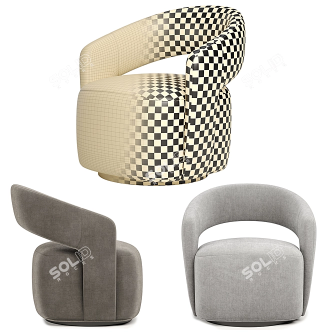 Contemporary Judi Armchair: Ultimate Comfort 3D model image 6