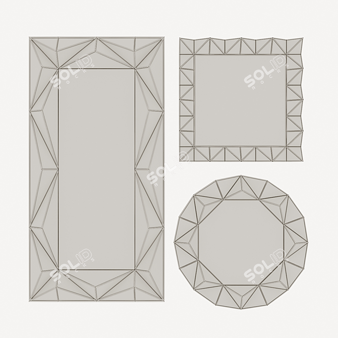  Geometric Decorative Mirror 3D model image 5