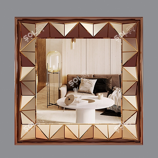  Geometric Decorative Mirror 3D model image 9