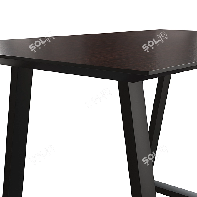 Modern White Glossy Dining Table 3D model image 2