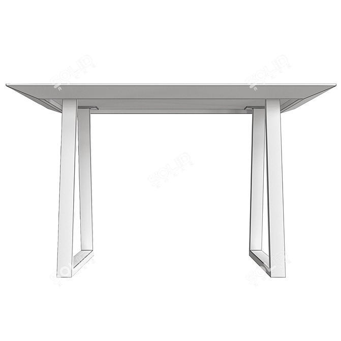 Modern White Glossy Dining Table 3D model image 4