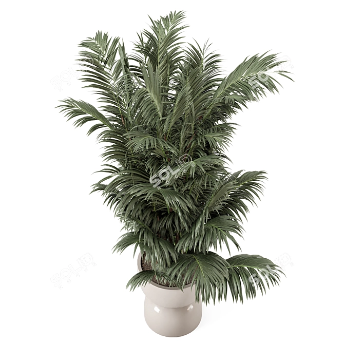 Rustic Concrete Pot Indoor Plants 3D model image 2