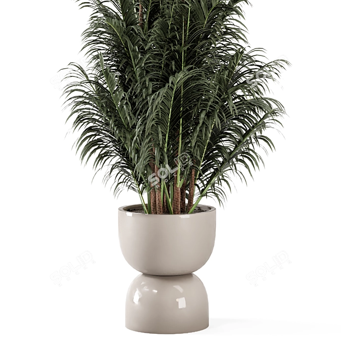 Rustic Concrete Pot Indoor Plants 3D model image 5