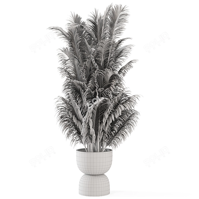 Rustic Concrete Pot Indoor Plants 3D model image 7
