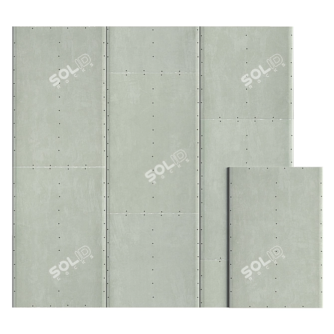 Seamless Texture Drywall Panels 3D model image 4