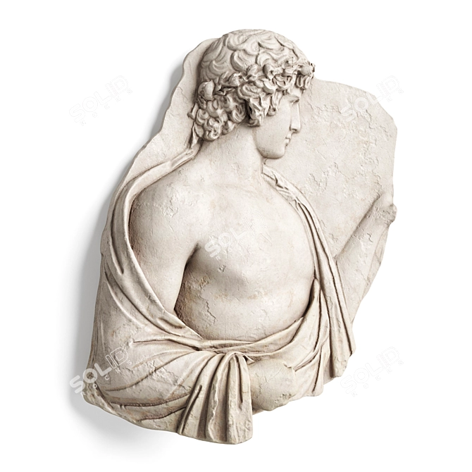 Exquisite Antinous Marble Relief 3D model image 2