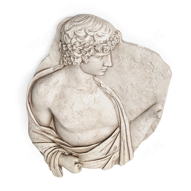 Exquisite Antinous Marble Relief 3D model image 3