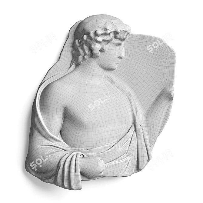 Exquisite Antinous Marble Relief 3D model image 5