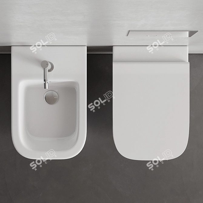 Rexa Design Maybe.2 WC&Bidet: Wall-Hung Luxury 3D model image 4