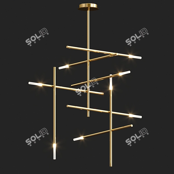 Elegant Dimmable LED Chandelier 3D model image 1