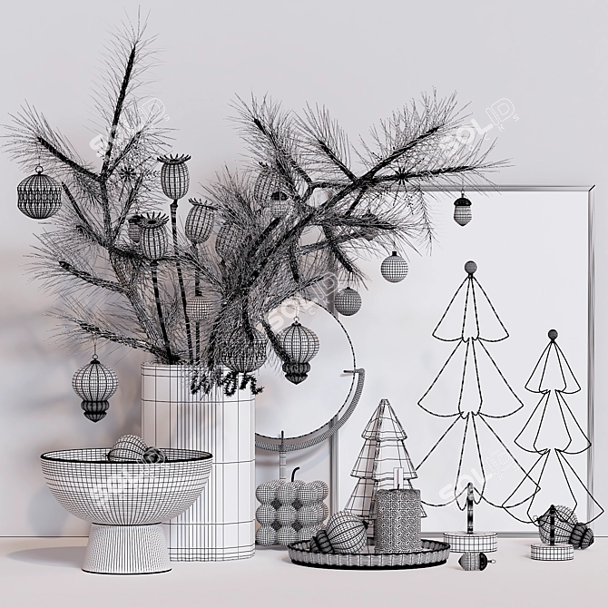  Festive Christmas Decor Set 3D model image 6