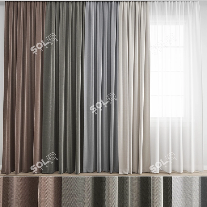 Polygonal Curtain Model 3D model image 1