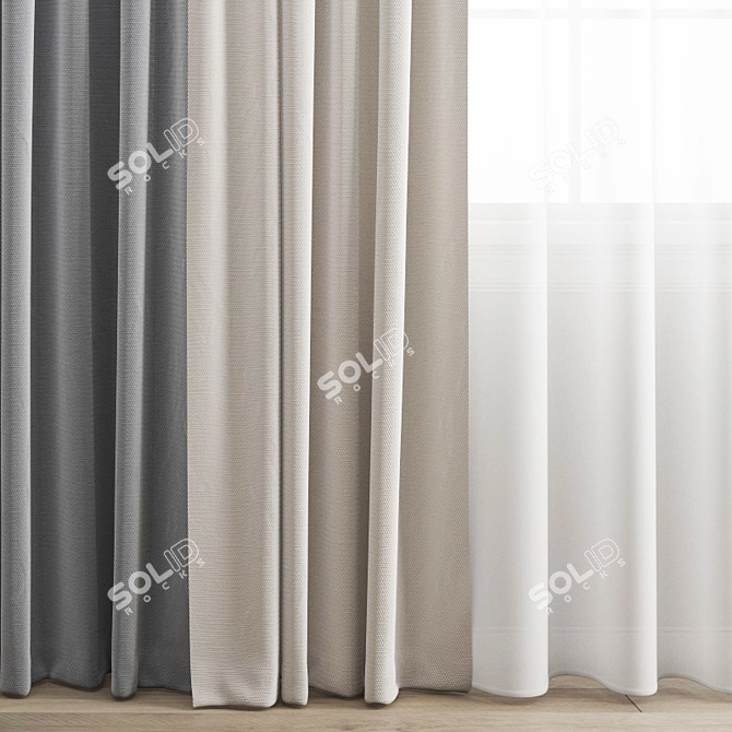 Polygonal Curtain Model 3D model image 3