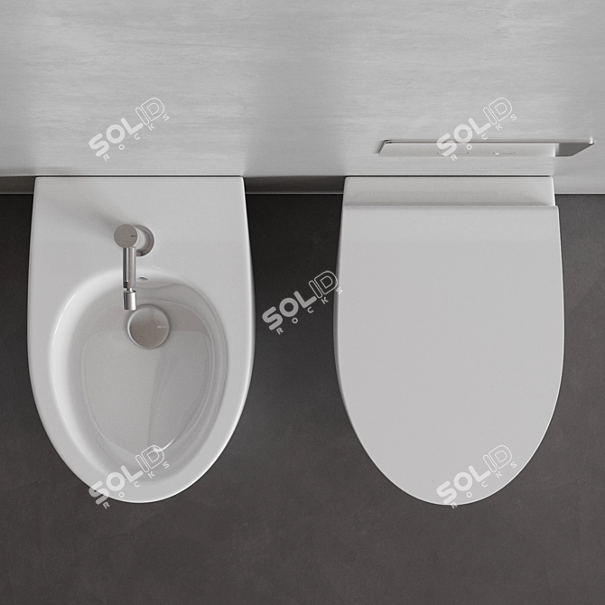 Rexa Design About.2 Wall-Hung WC & Bidet: Minimalistic Elegance 3D model image 4