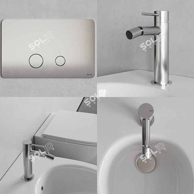 Rexa Design About.2 Wall-Hung WC & Bidet: Minimalistic Elegance 3D model image 5