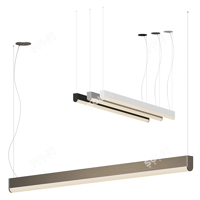 Sleek LEDbar Suspension Light 3D model image 1