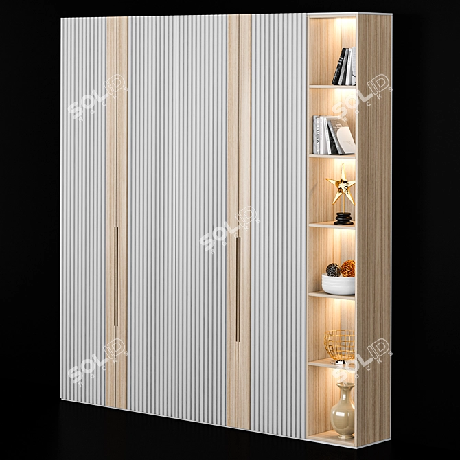 Spacious 3m Tall Wardrobe 3D model image 2