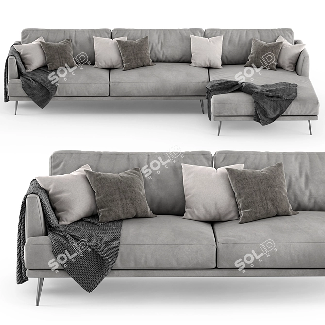 Sleek Corner Sofa by Egoitaliano 3D model image 2