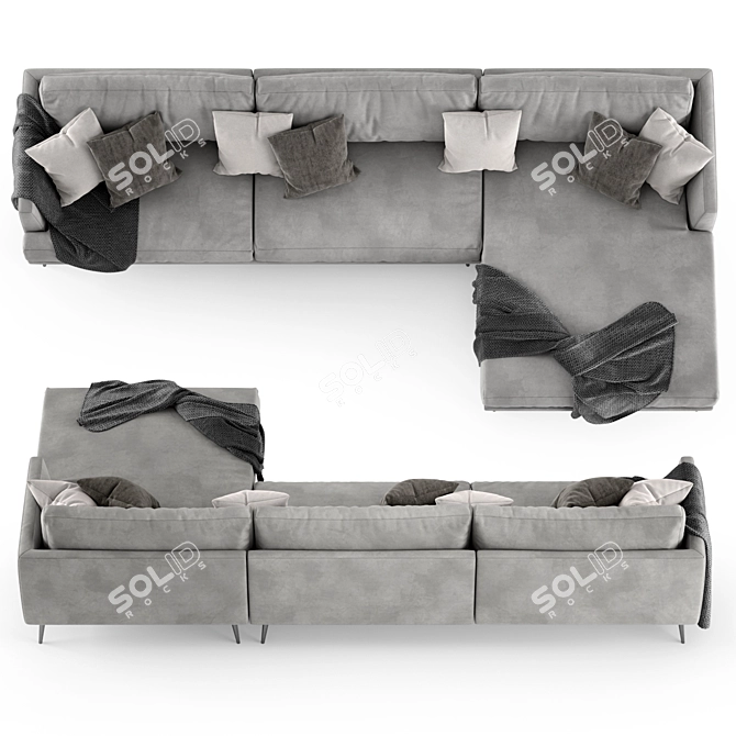 Sleek Corner Sofa by Egoitaliano 3D model image 3