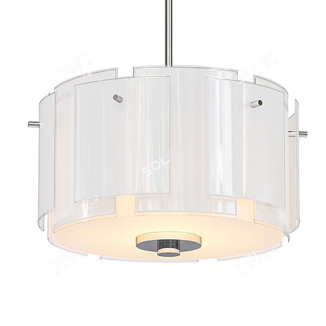 Sleek Chrome Pendant Light 3D model image 1