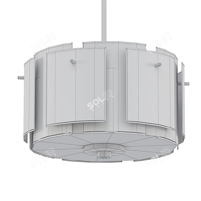Sleek Chrome Pendant Light 3D model image 2
