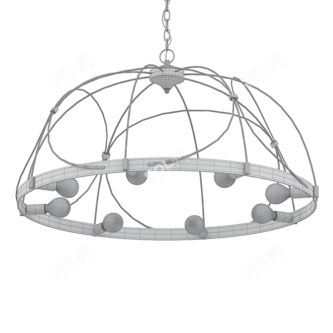 Elegant Gold Arbor Chandelier 3D model image 2