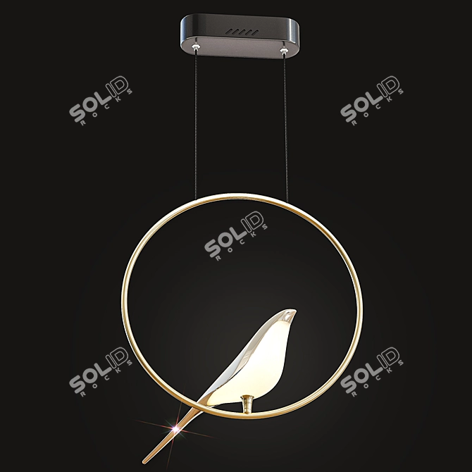 Title: NOMI R3 Gold Bird Chandelier 3D model image 4
